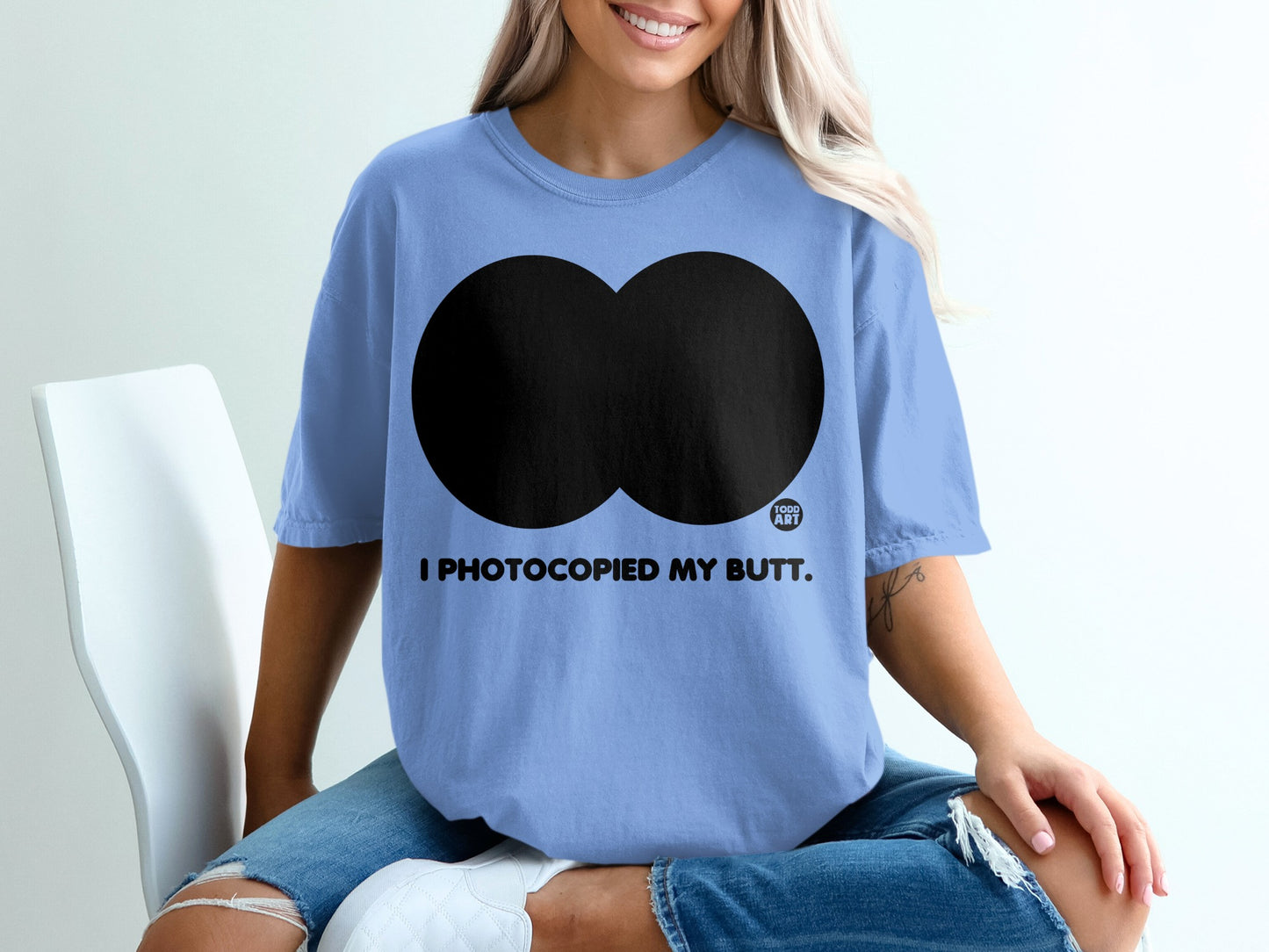I PHOTOCOPIED MY BUTT Black Graphic Design Shirt product type