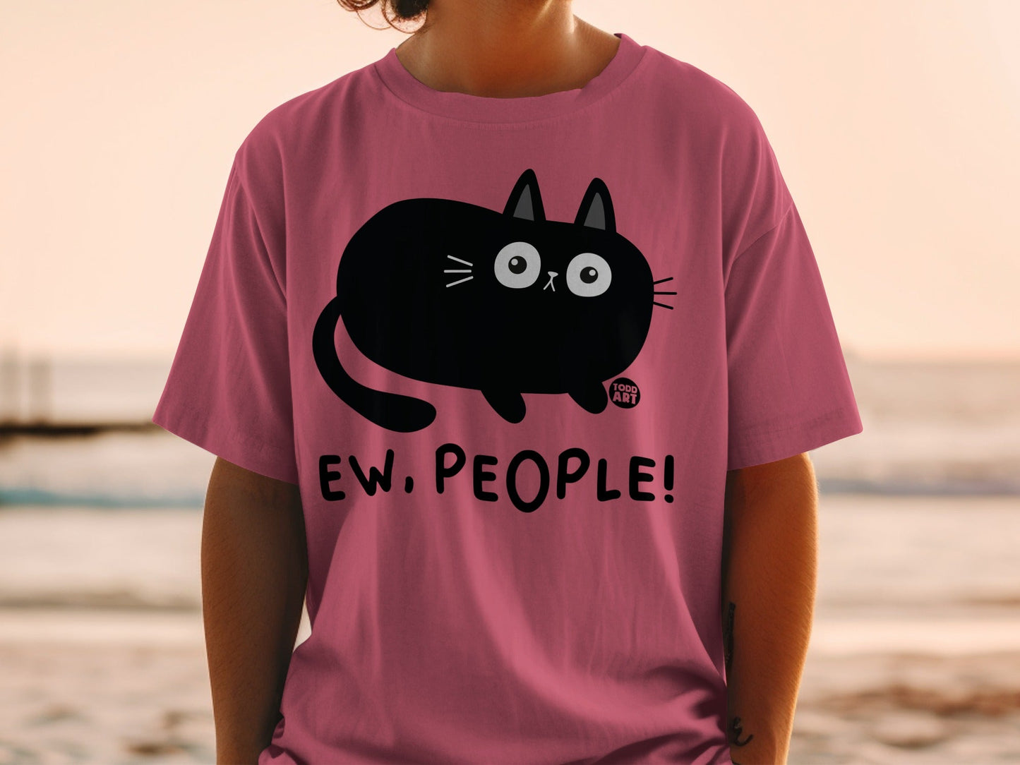 Ew People Cat Graphic Casual T-Shirt