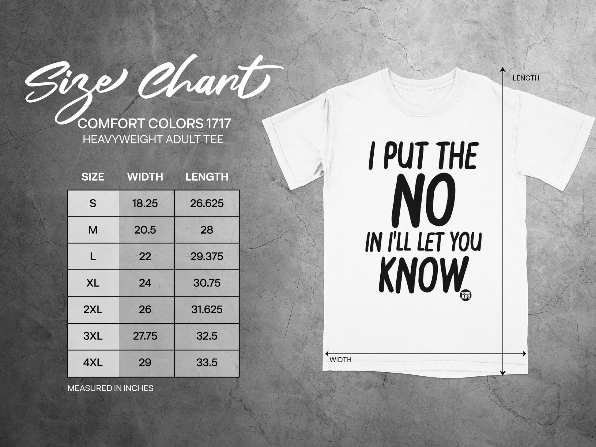 I Put the NO In I'll Let You Know Heavyweight Adult Tee
