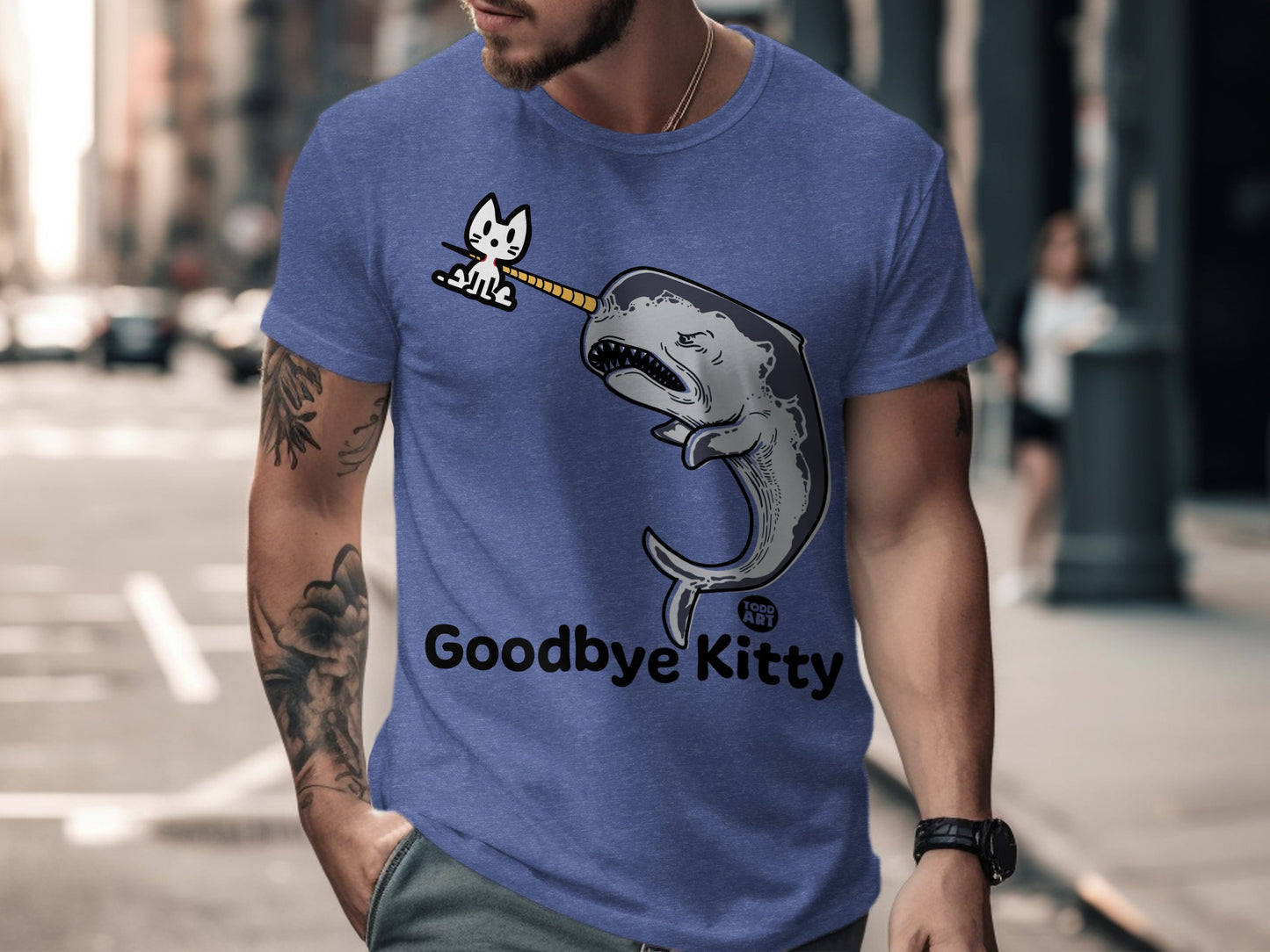 Goodbye Kitty Funny Whale T-Shirt Graphic Outfit