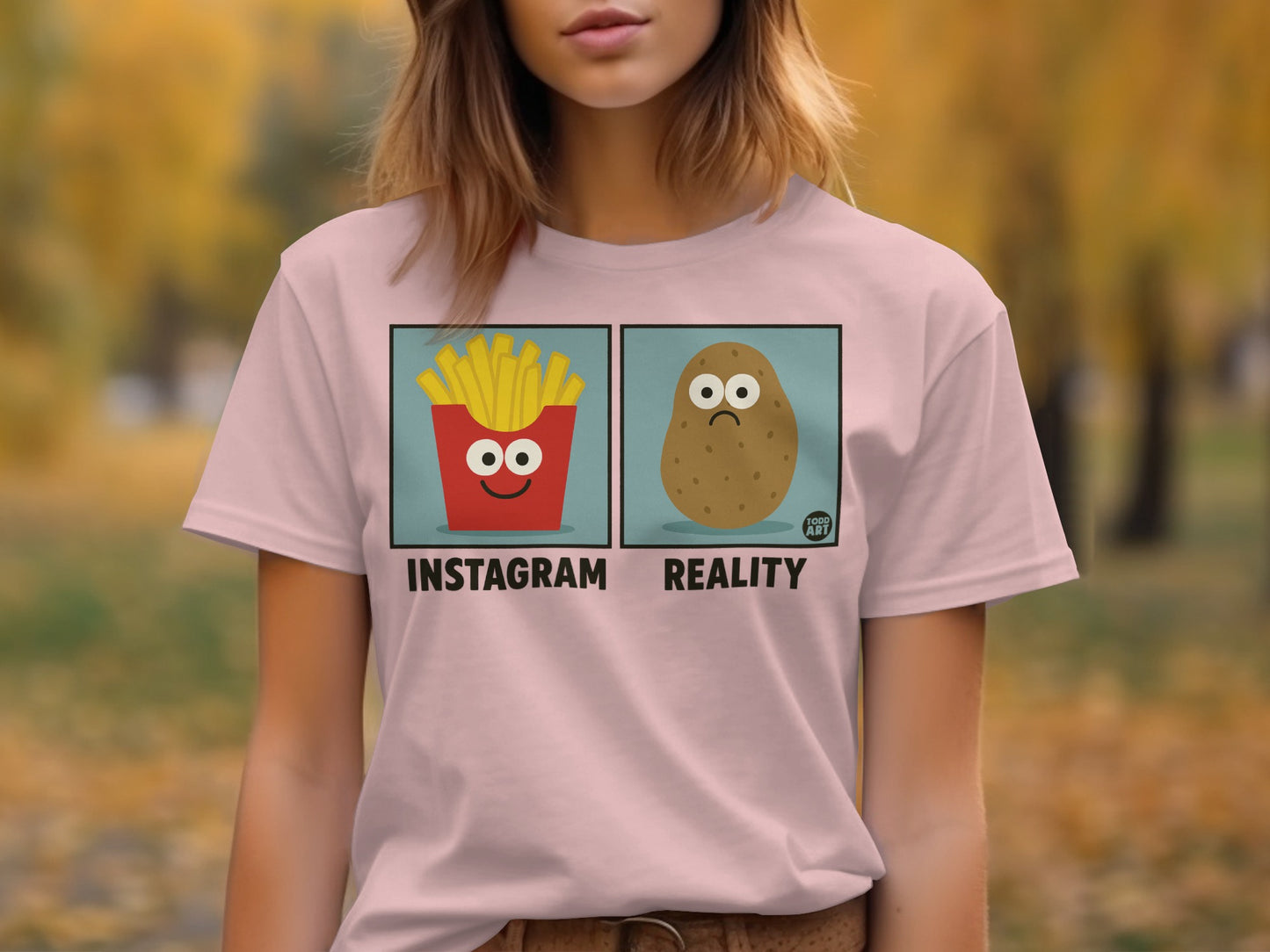 Funny Instagram Reality Fries and Potato Shirt
