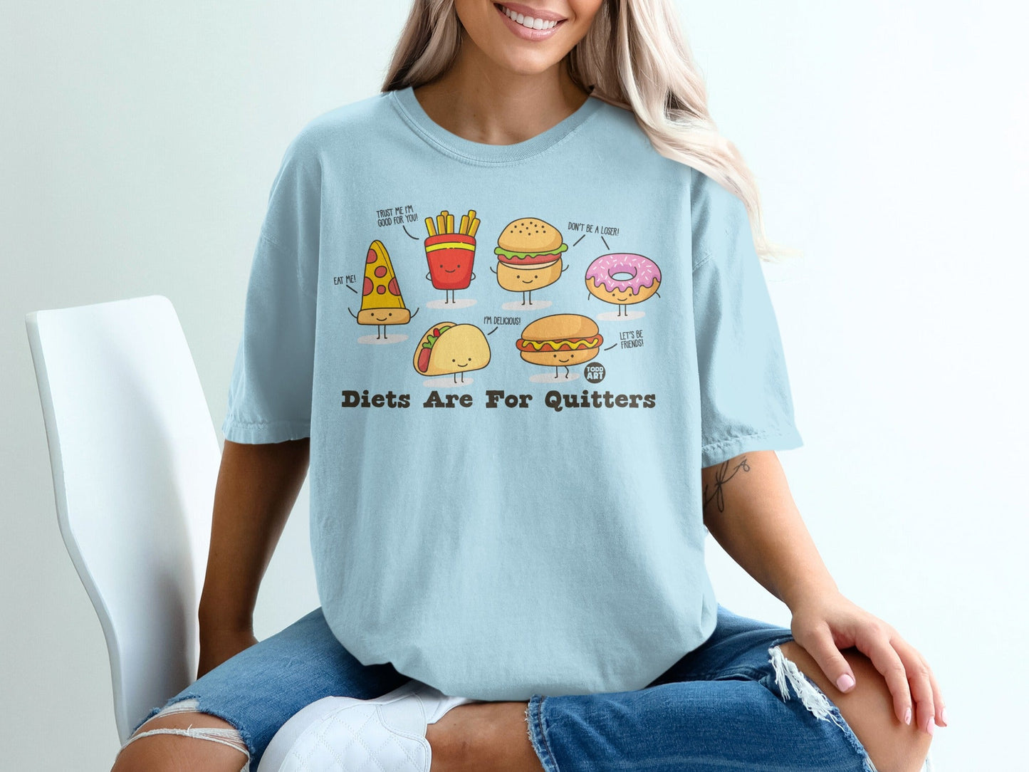 Diets Are For Quitters Funny Food Graphic T-Shirt