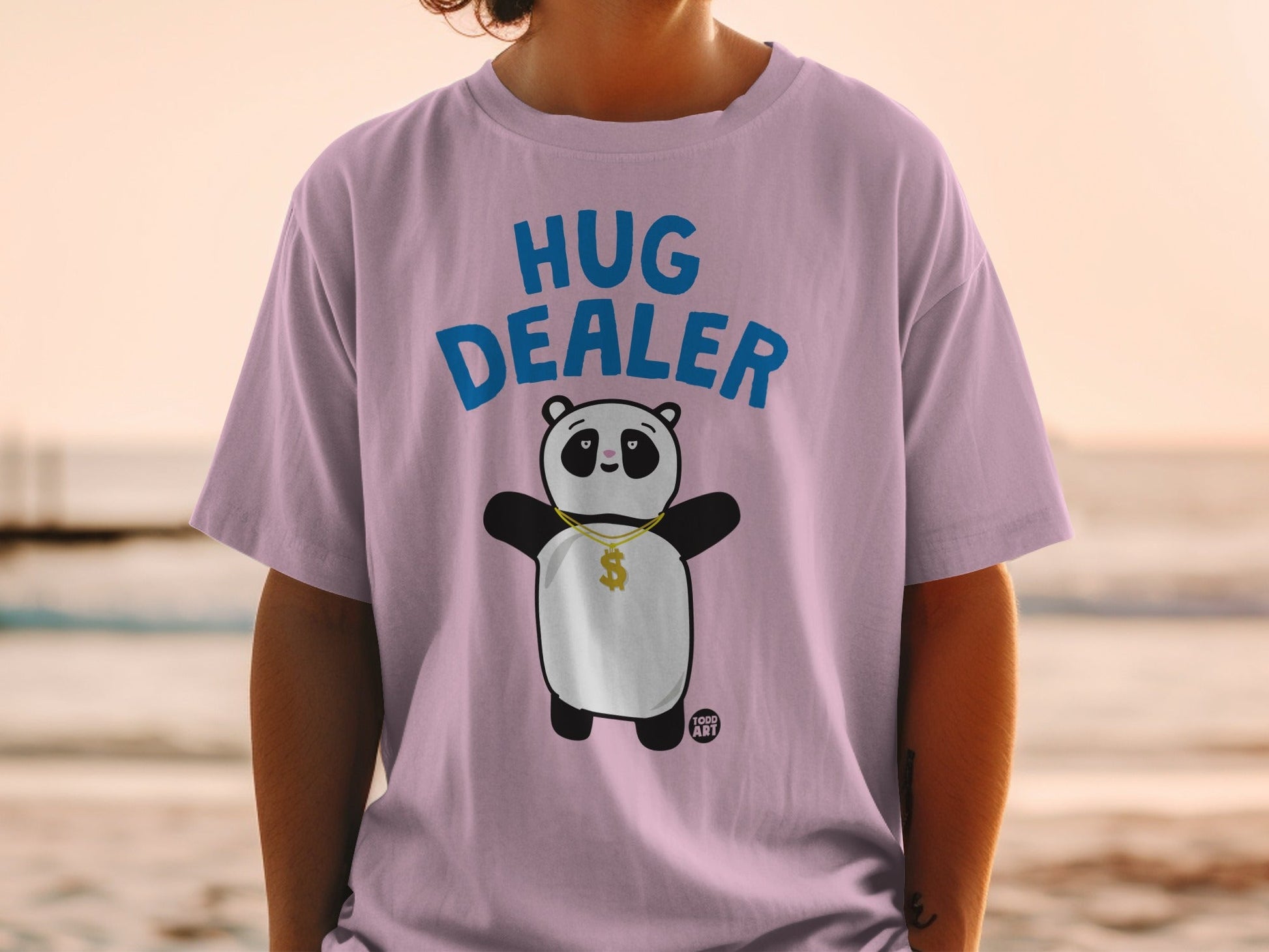 Cute Panda Hug Dealer Graphic T-Shirt Tee