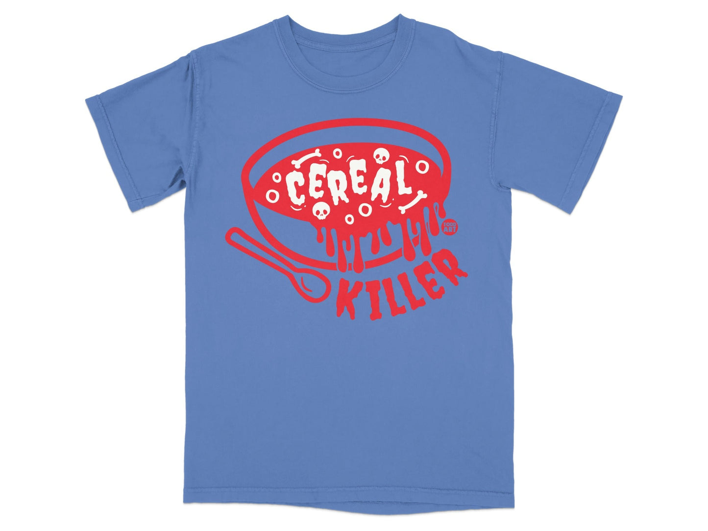 Cereal Killer Funny Graphic Blue T-Shirt for Adults