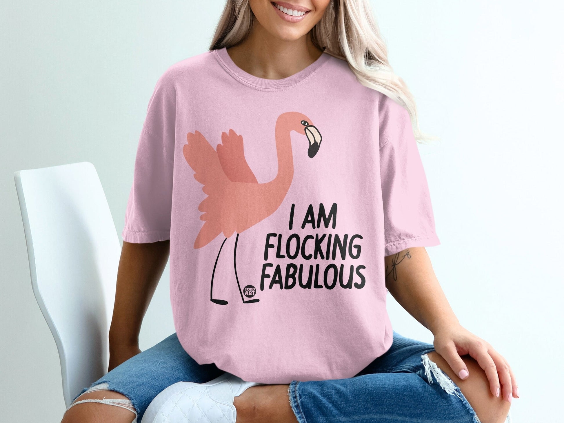 I Am Flocking Fabulous Flamingo Print T-Shirt
