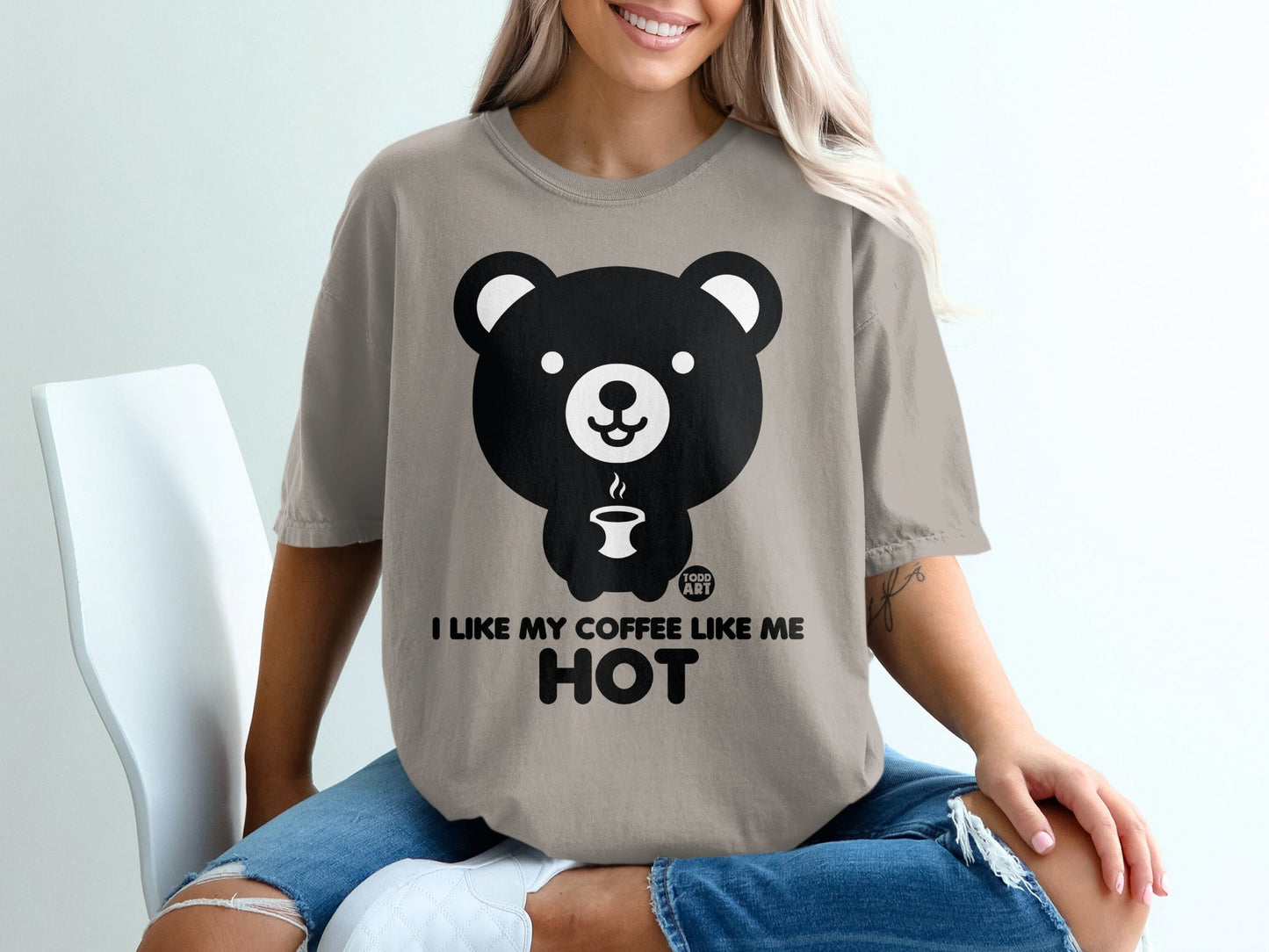 I Like My Coffee Like Me Hot Todd Art Bear T-Shirt