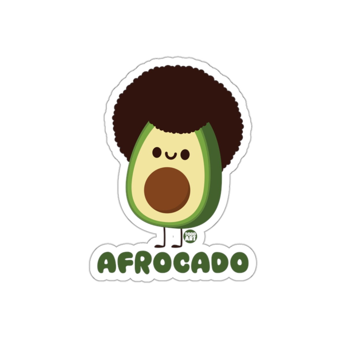 Cute Afrocado Avocado with Afro Funny Sticker