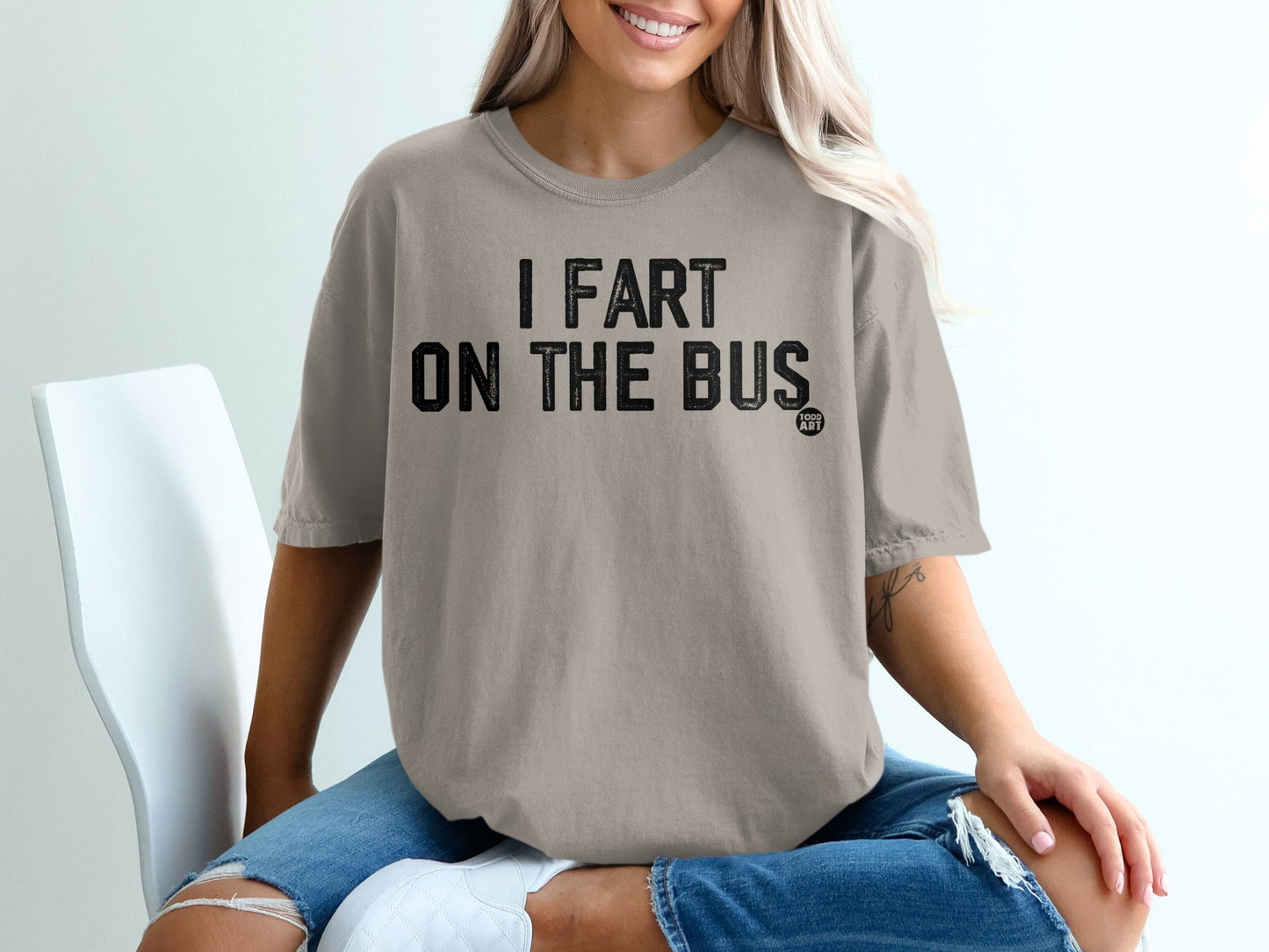 I Fart On The Bus Funny Graphic Tee Statement Shirt