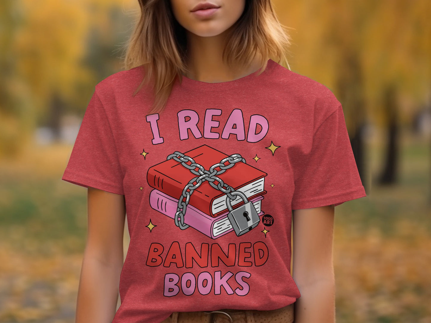 I Read Banned Books Illustrated Graphic T-shirt
