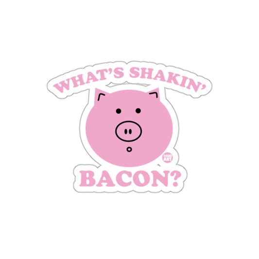 What's Shakin' Bacon Pink Pig Face Funny Animal sticker