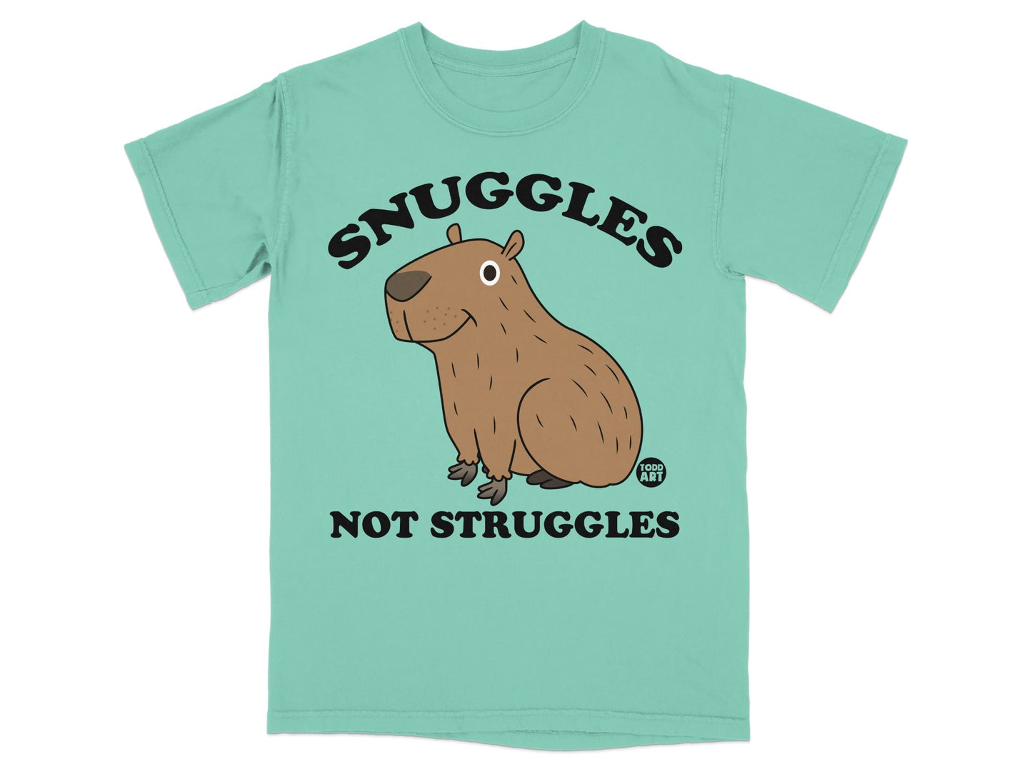 Snuggles Not Struggles Adorable Capybara T-Shirt