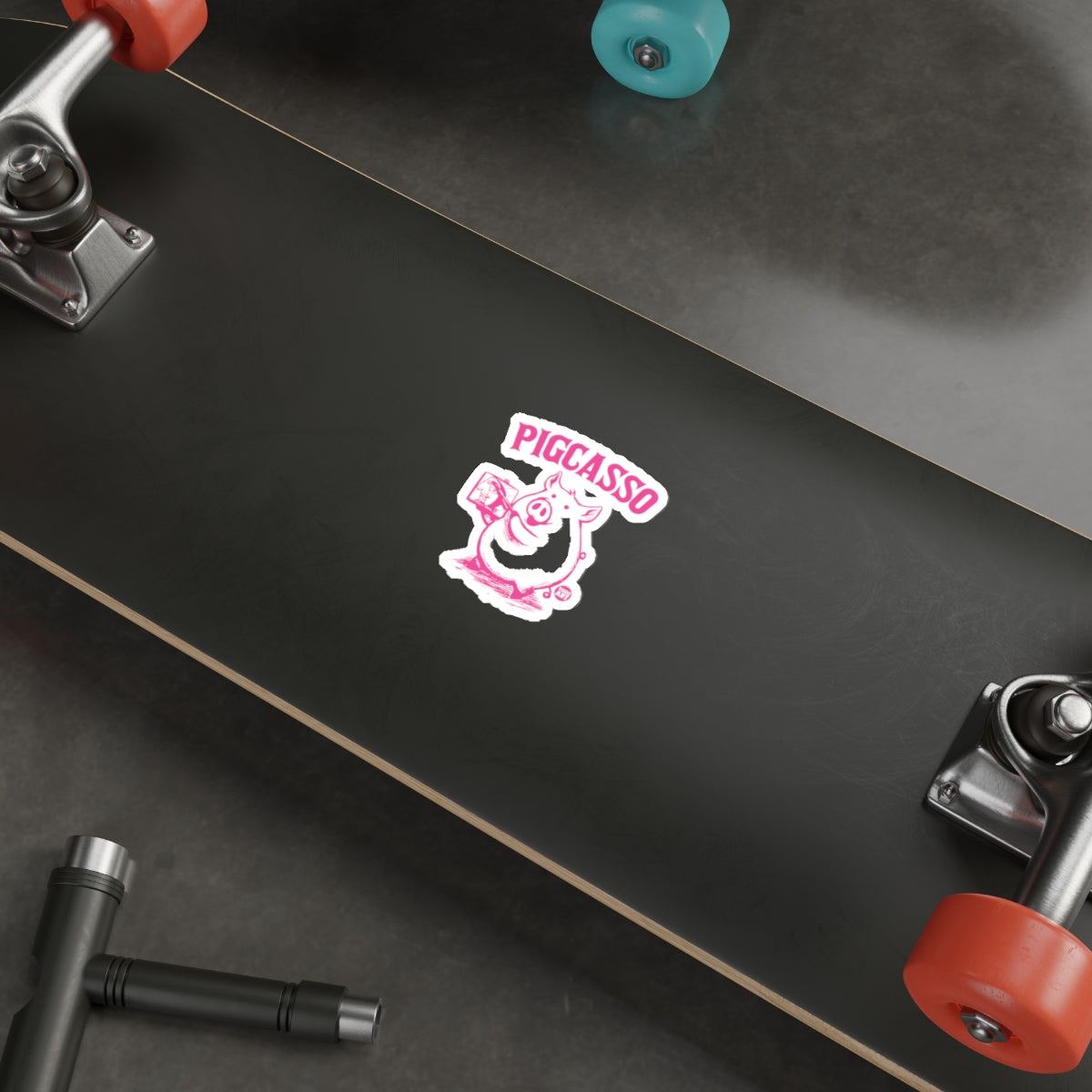 Pigcasso Artist Animal Graphic Painting With Todd Art sticker