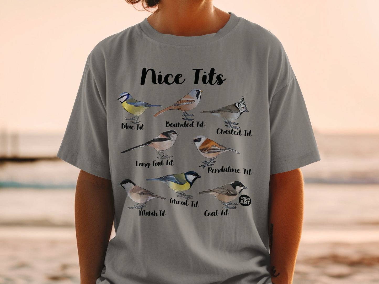 Nice Tits Bird Design Graphic Tee Shirt