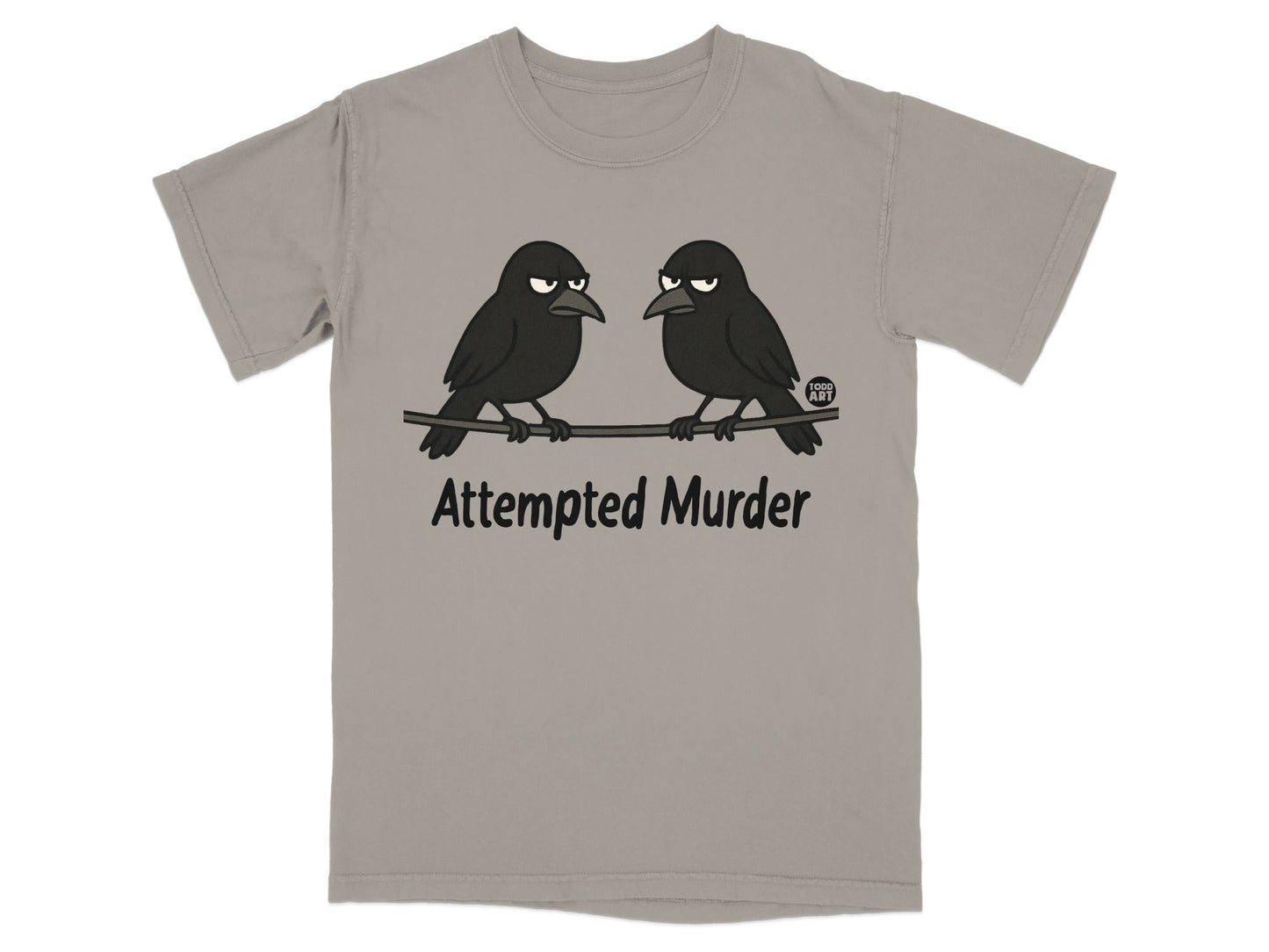 Funny Attempted Murder Crow Graphic T-Shirt