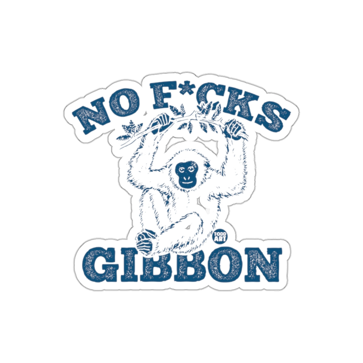 No F*cks Gibbon Funny Sticker for Humor Lovers