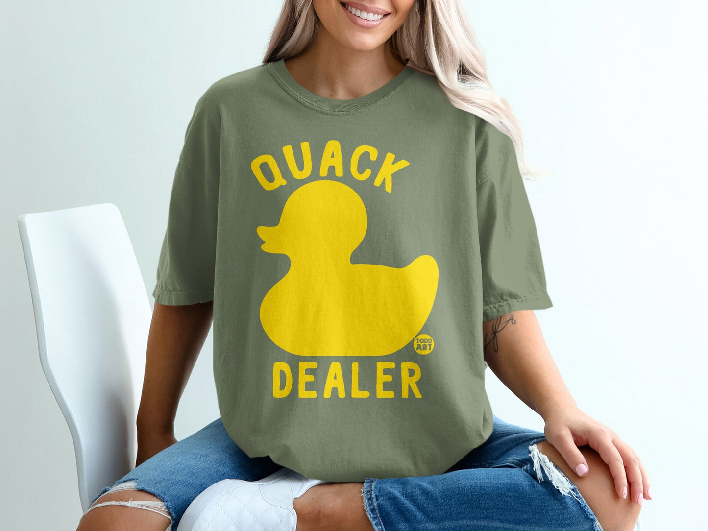 Quack Dealer Cute Yellow Rubber Duck Graphic T-shirt
