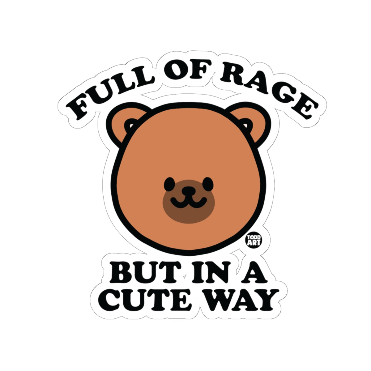 Angry BearTodd Art Sticker