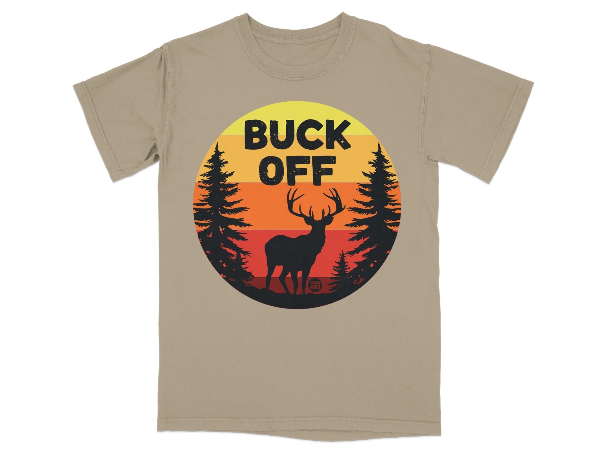 Buck Off Sunset Design Graphic T-Shirt