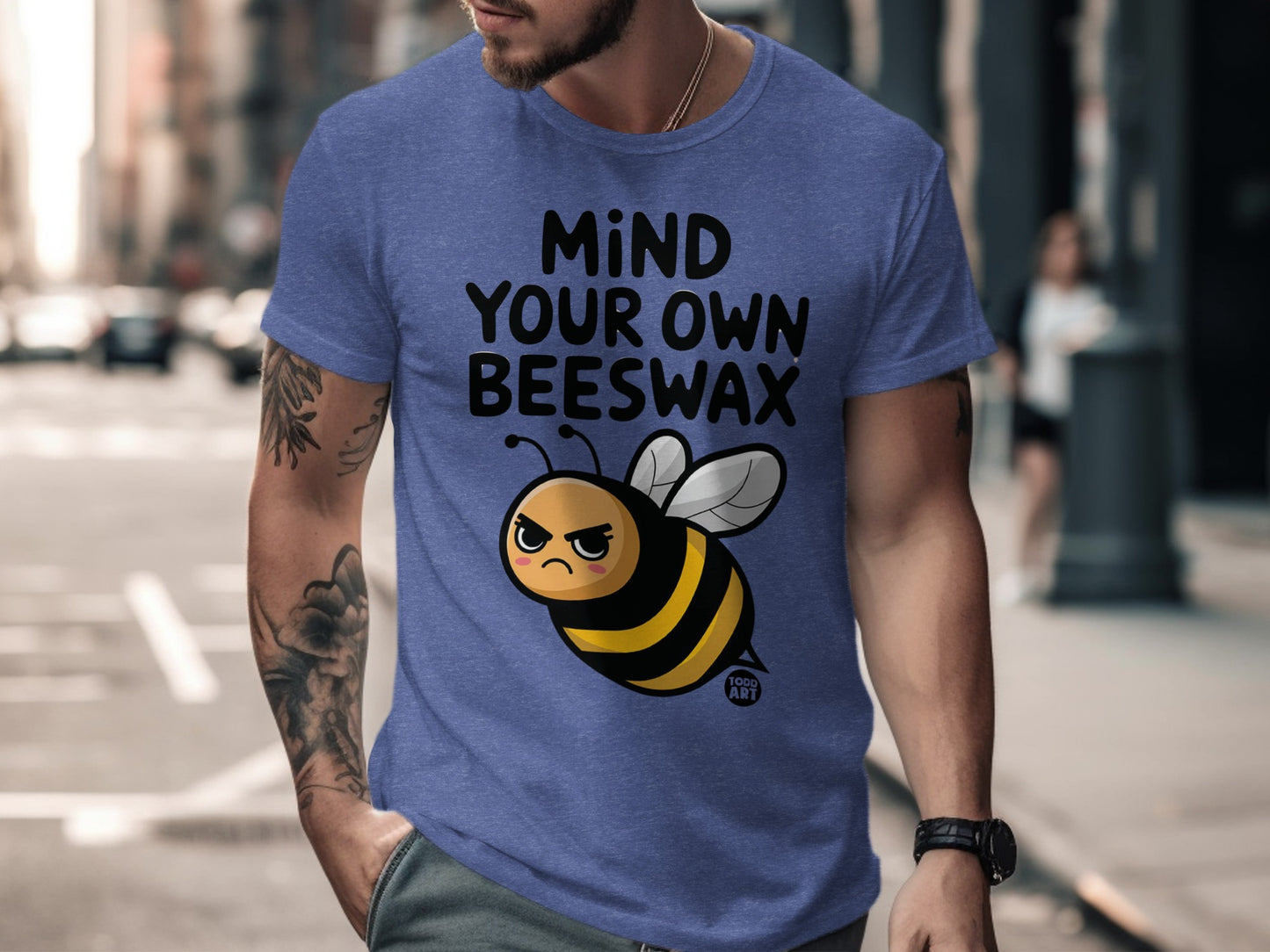 Mind Your Own Beeswax Bee Graphic Tee Shirt