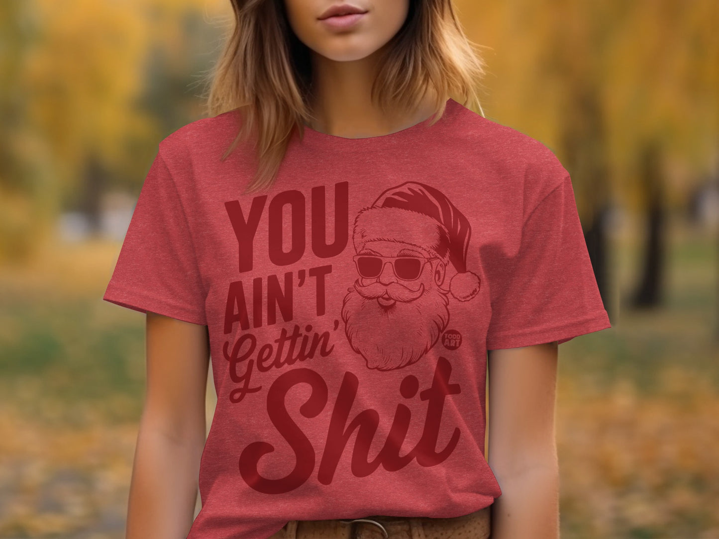 You Ain't Gettin' Shit Santa Graphic Tee Shirt