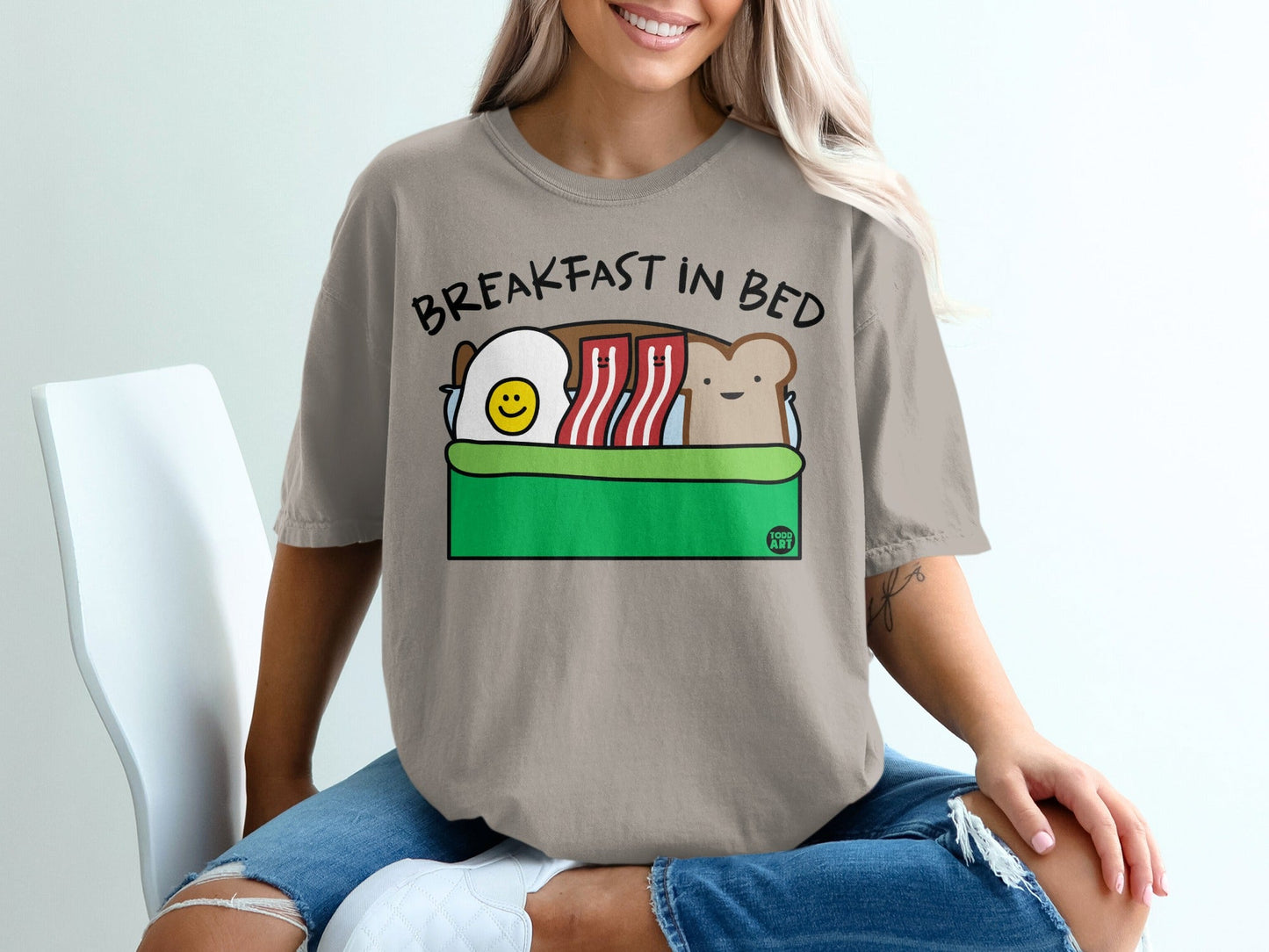 Breakfast in Bed Graphic Tee Oversized Unisex Shirt
