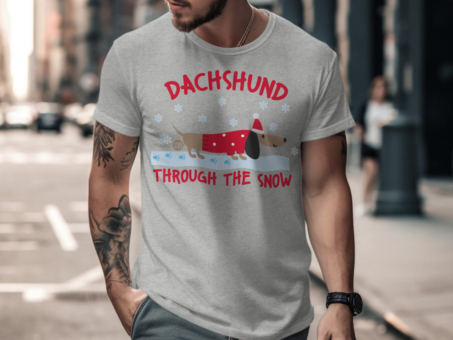 Dachshund Through The Snow Graphic T-shirt