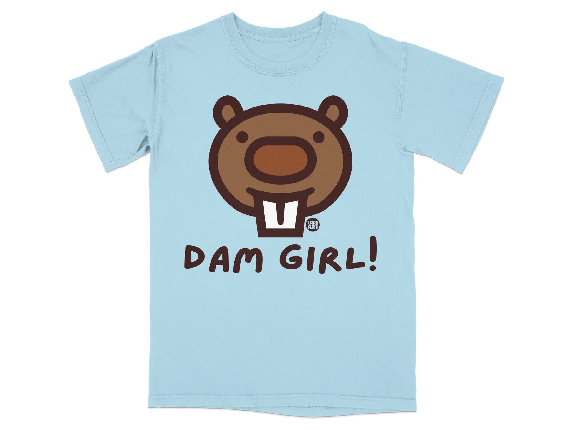 Dam Girl Beaver Graphic Tee Shirt with Cute Cartoon Design