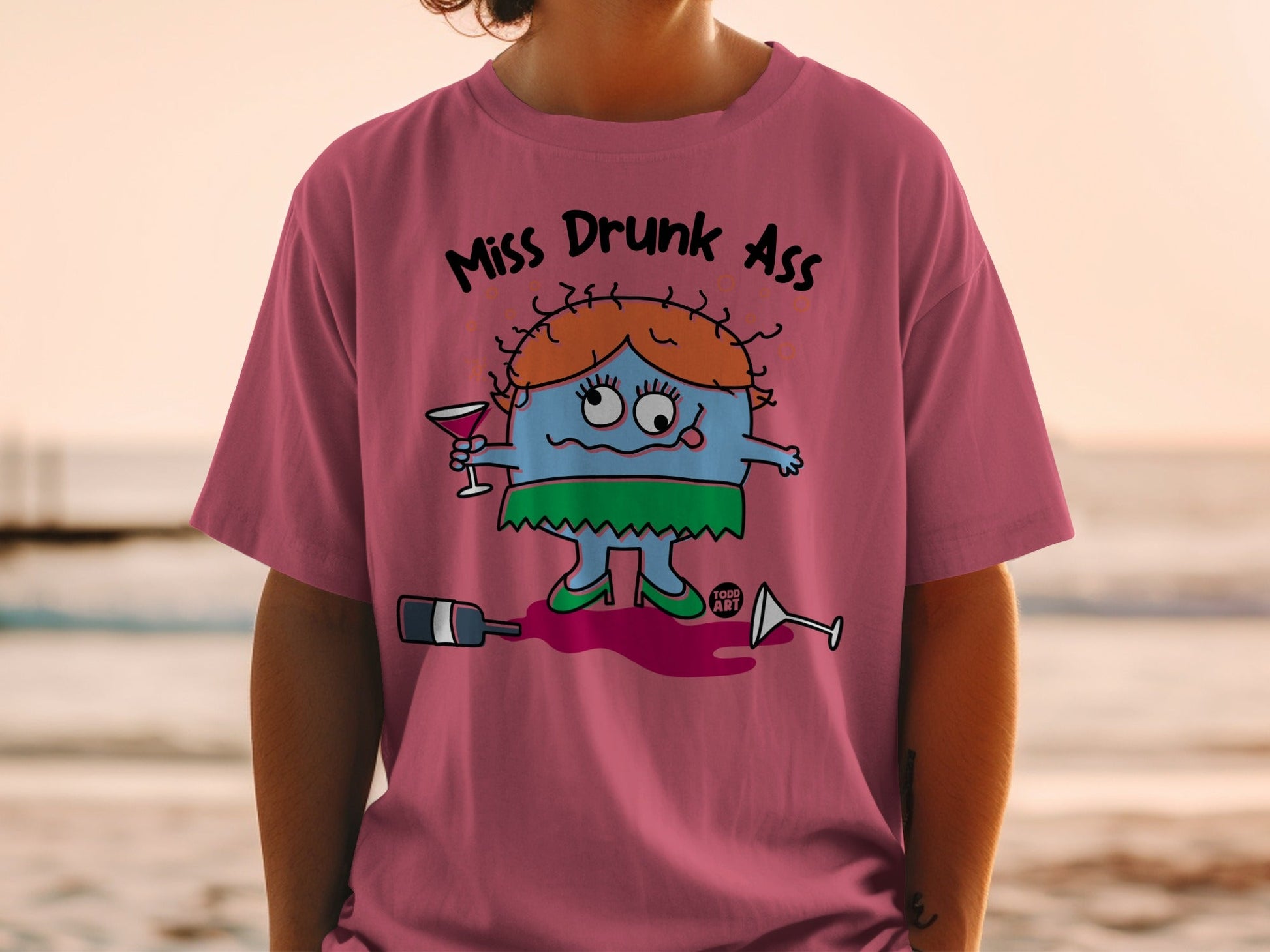 Miss Drunk Ass Funny Graphic Tee Shirt