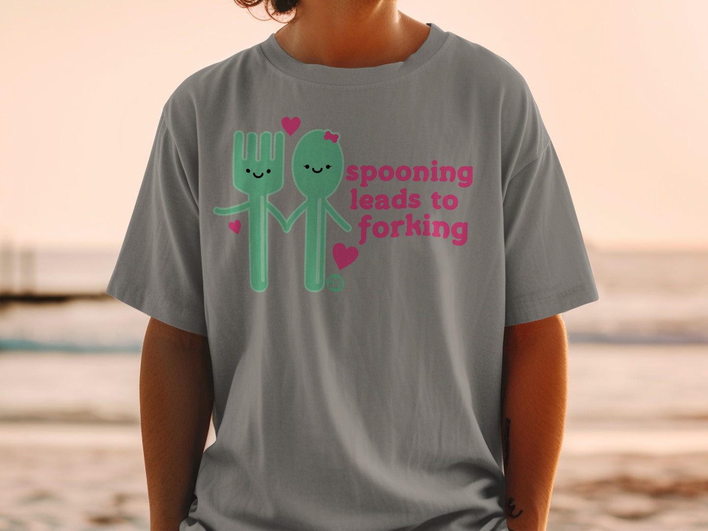Funny Spoon Fork Love Spooning Leads To Forking T-Shirt product type