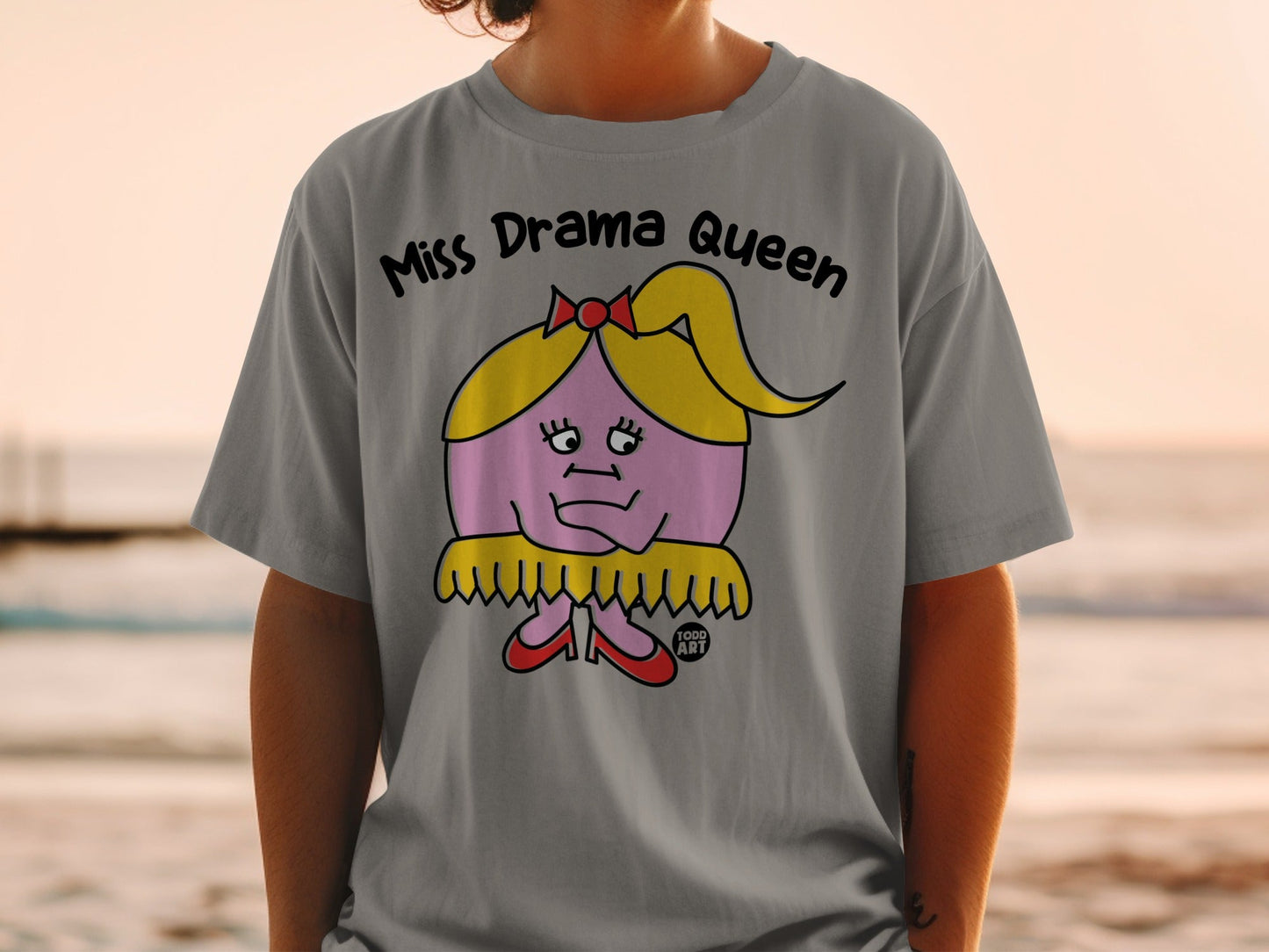 Miss Drama Queen Cartoon Graphic T-Shirt