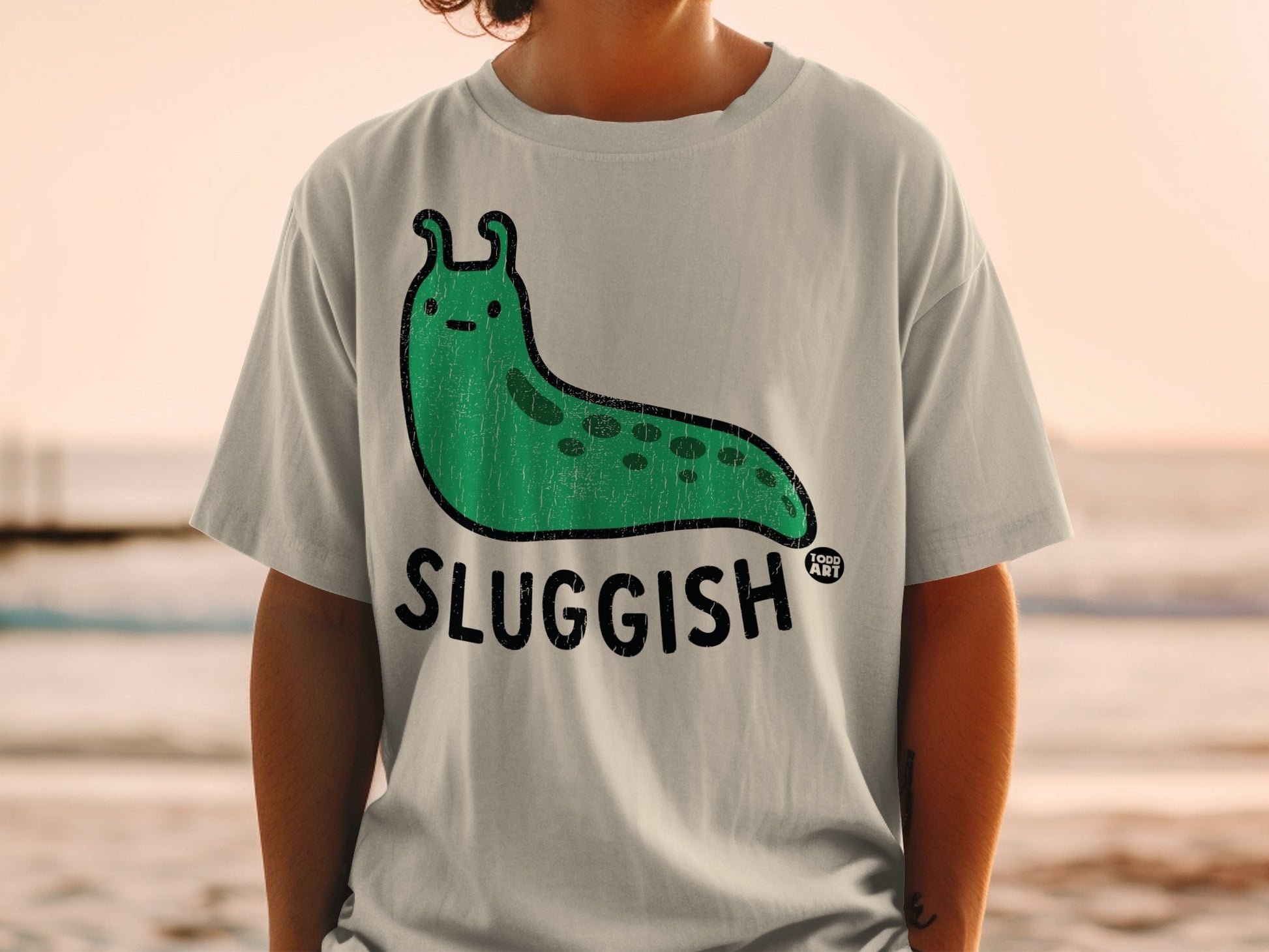 Sluggish Green Slug Graphic Todd Art T-Shirt