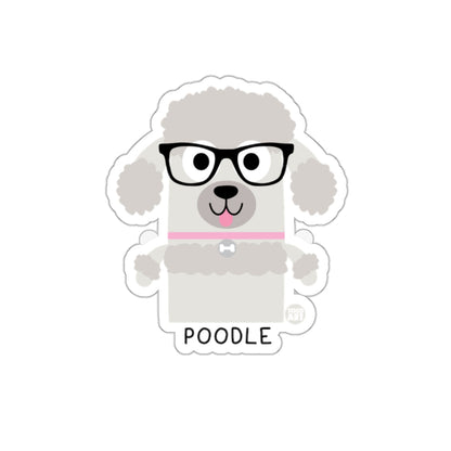 Cute Poodle with Glasses Cartoon Character Sticker