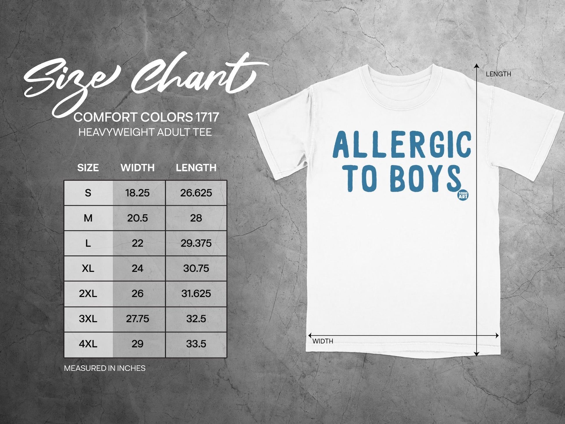 Allergic To Boys Comfort Colors 1717 Heavyweight Tee