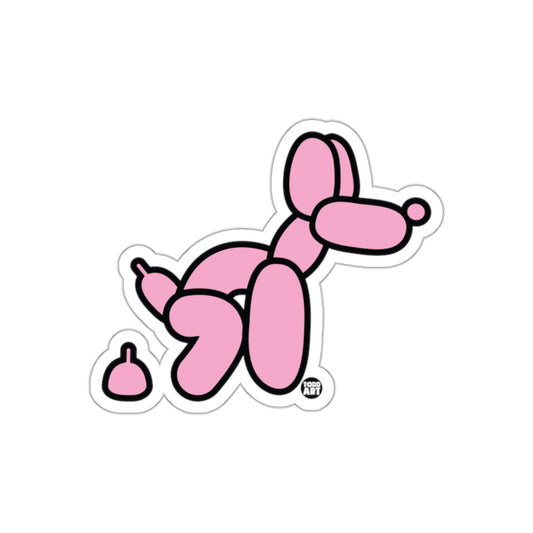 Pink Balloon Dog Cartoon Animal Figure Illustration sticker
