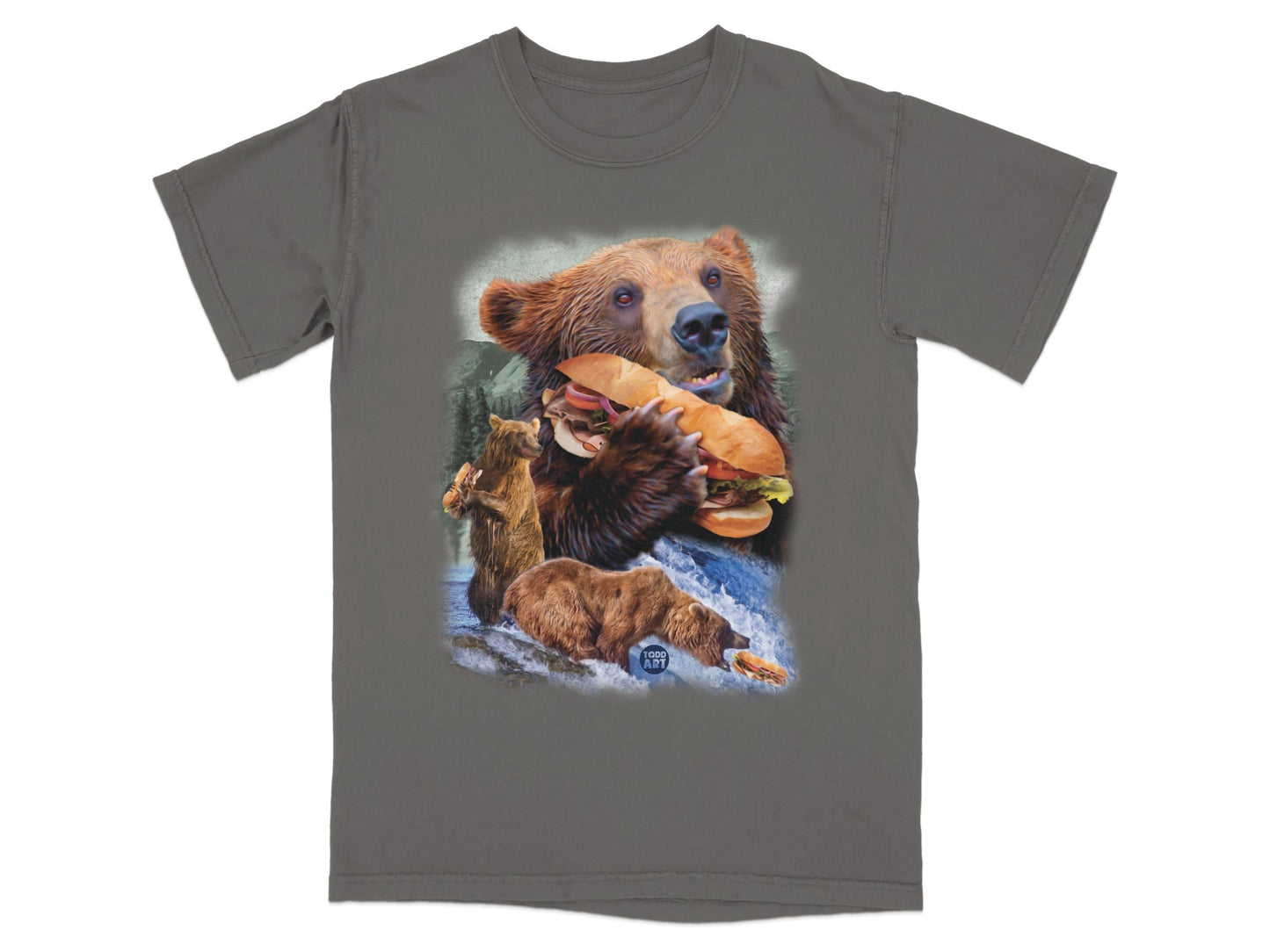 Bear Eating Sandwich Graphic Novelty T-shirt Product