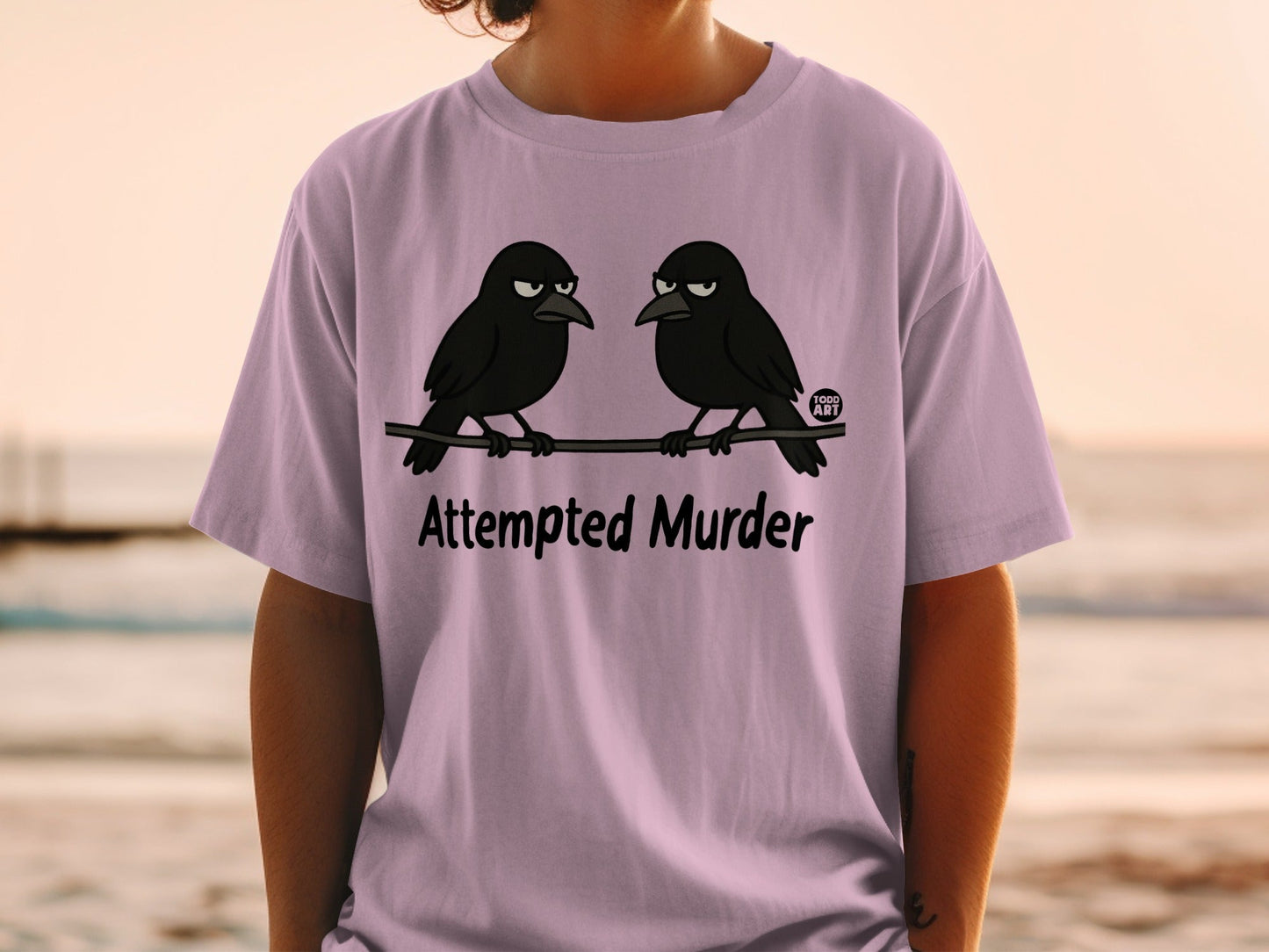 Funny Attempted Murder Design T-Shirt for Bird Lovers
