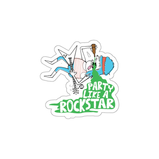 Party Like A Rockstar Fun Illustrated Sticker