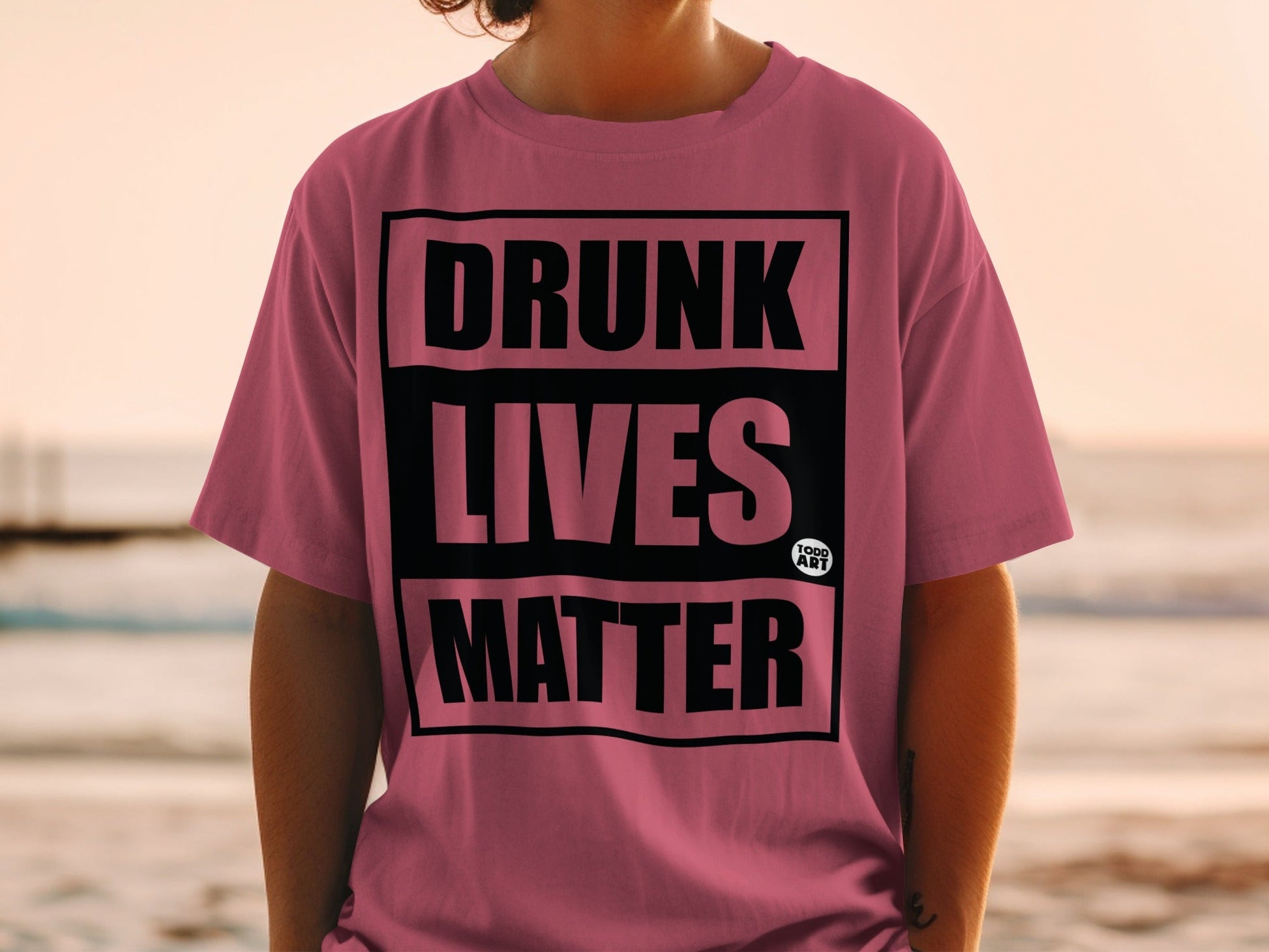 Drunk Lives Matter Graphic Tee for Casual Wear