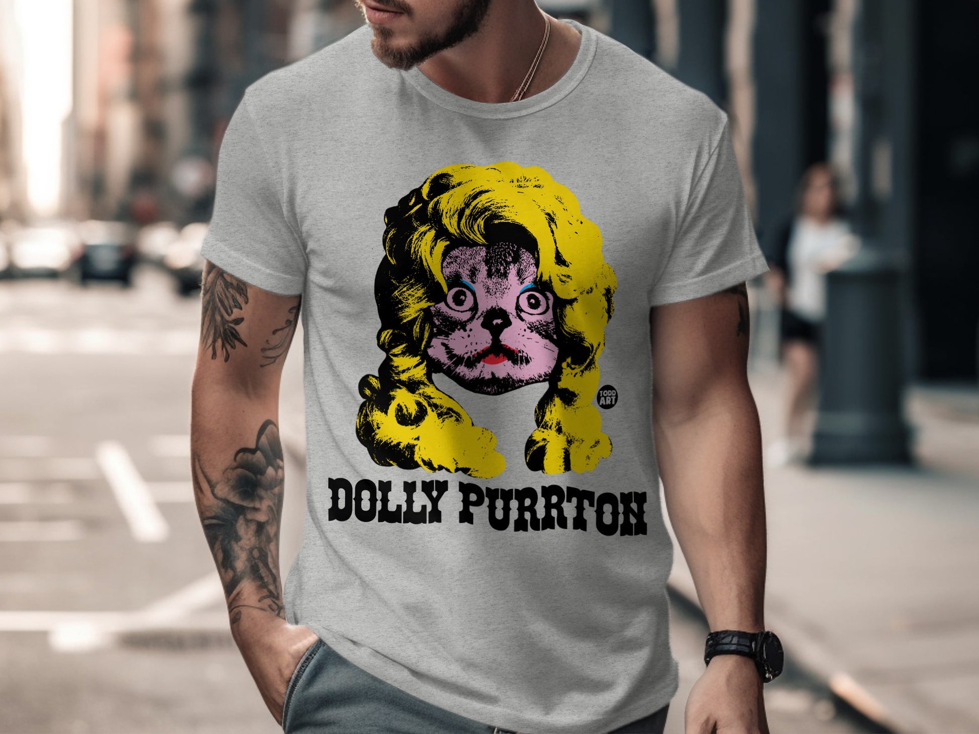 Dolly Purrton Graphic Design T-Shirt