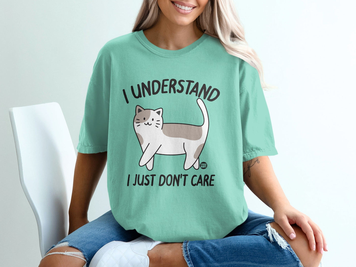 I Understand I Just Don't Care Funny Cat Shirt
