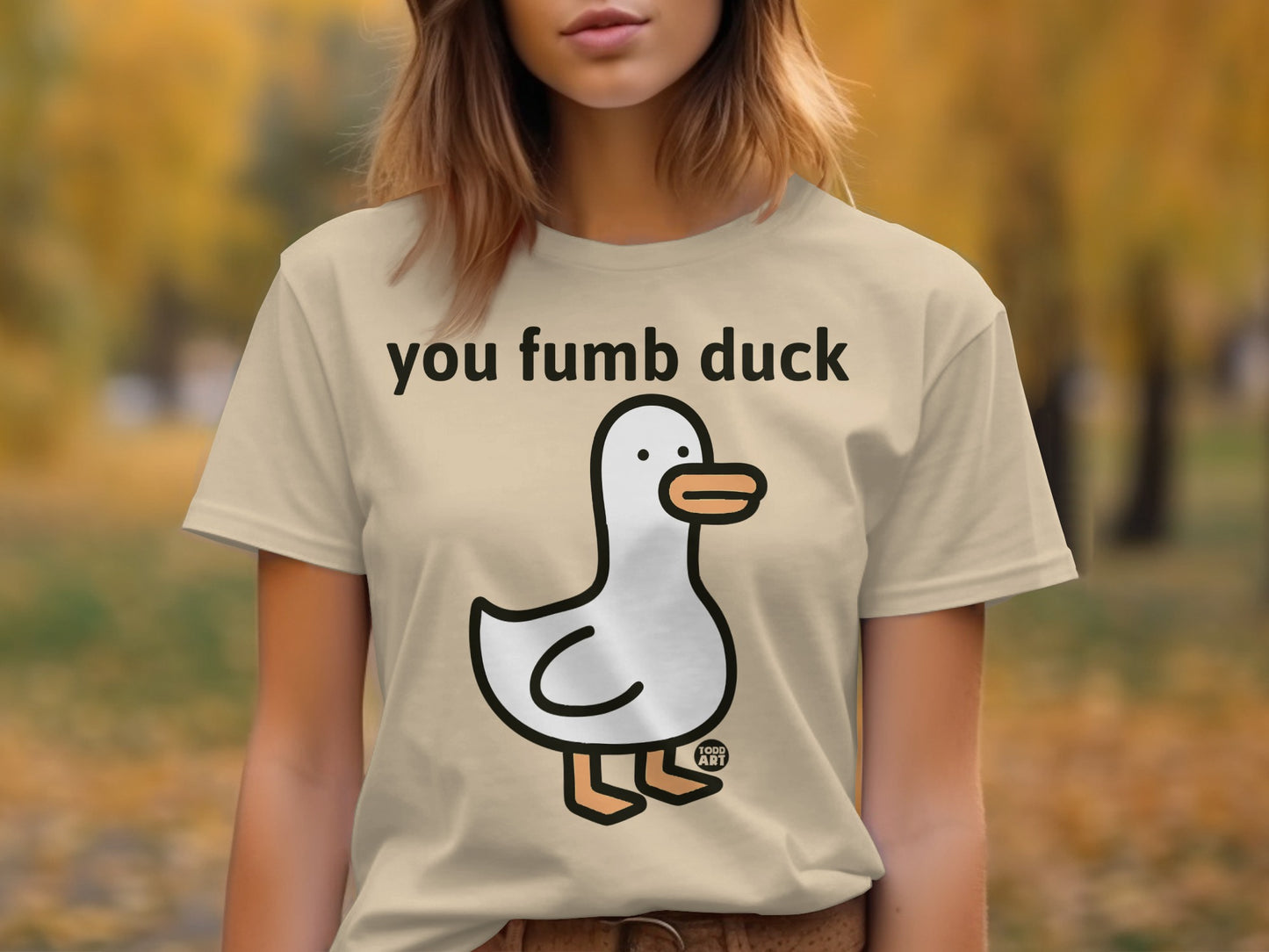 Funny You Fumb Duck Cartoon Graphic T-Shirt