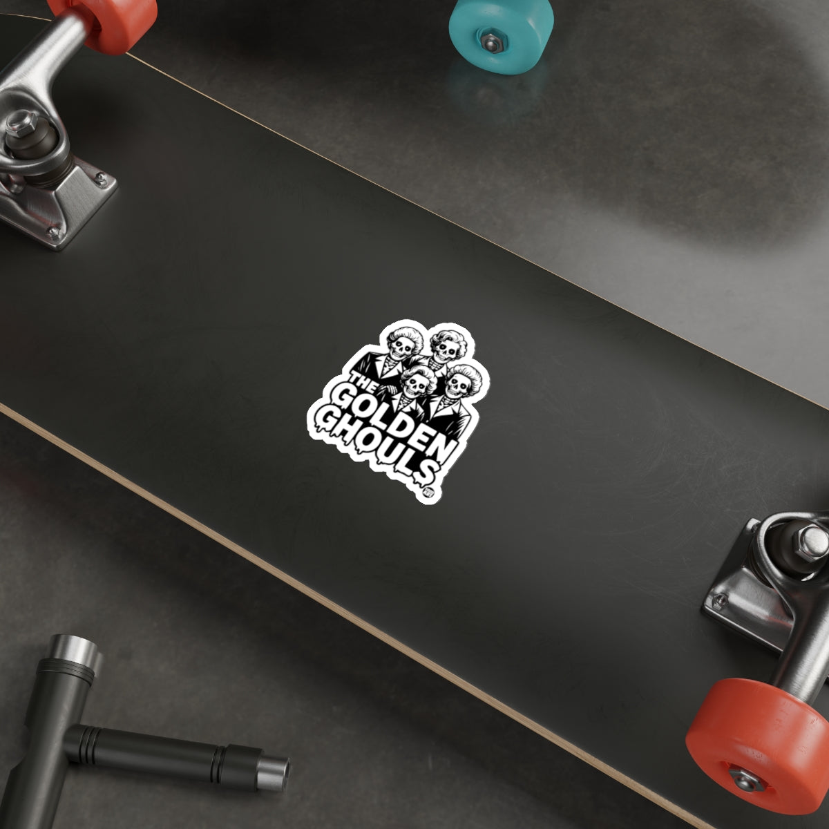 THE GOLDEN GHOULS Skulls Spooky Fun Sticker 