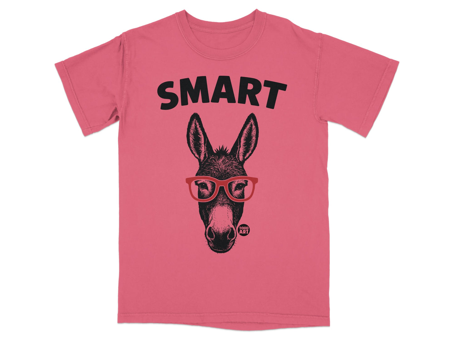 SMART Donkey Wearing Glasses Fun Graphic T-shirt