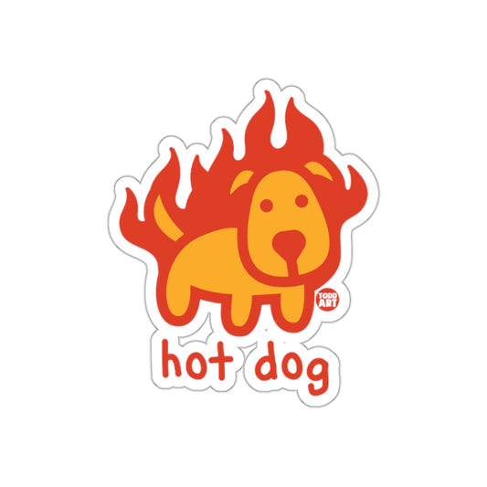 Cute Hot Dog Design with Flames Sticker Product