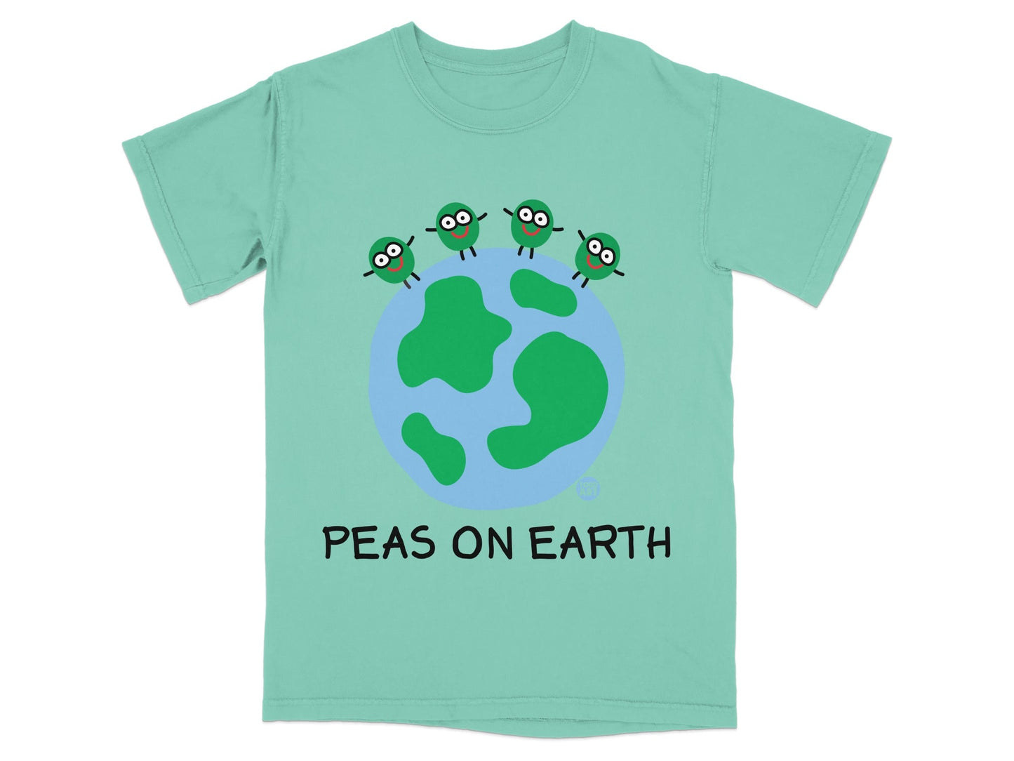 Peas On Earth Cartoon Graphic Tee Shirt Design