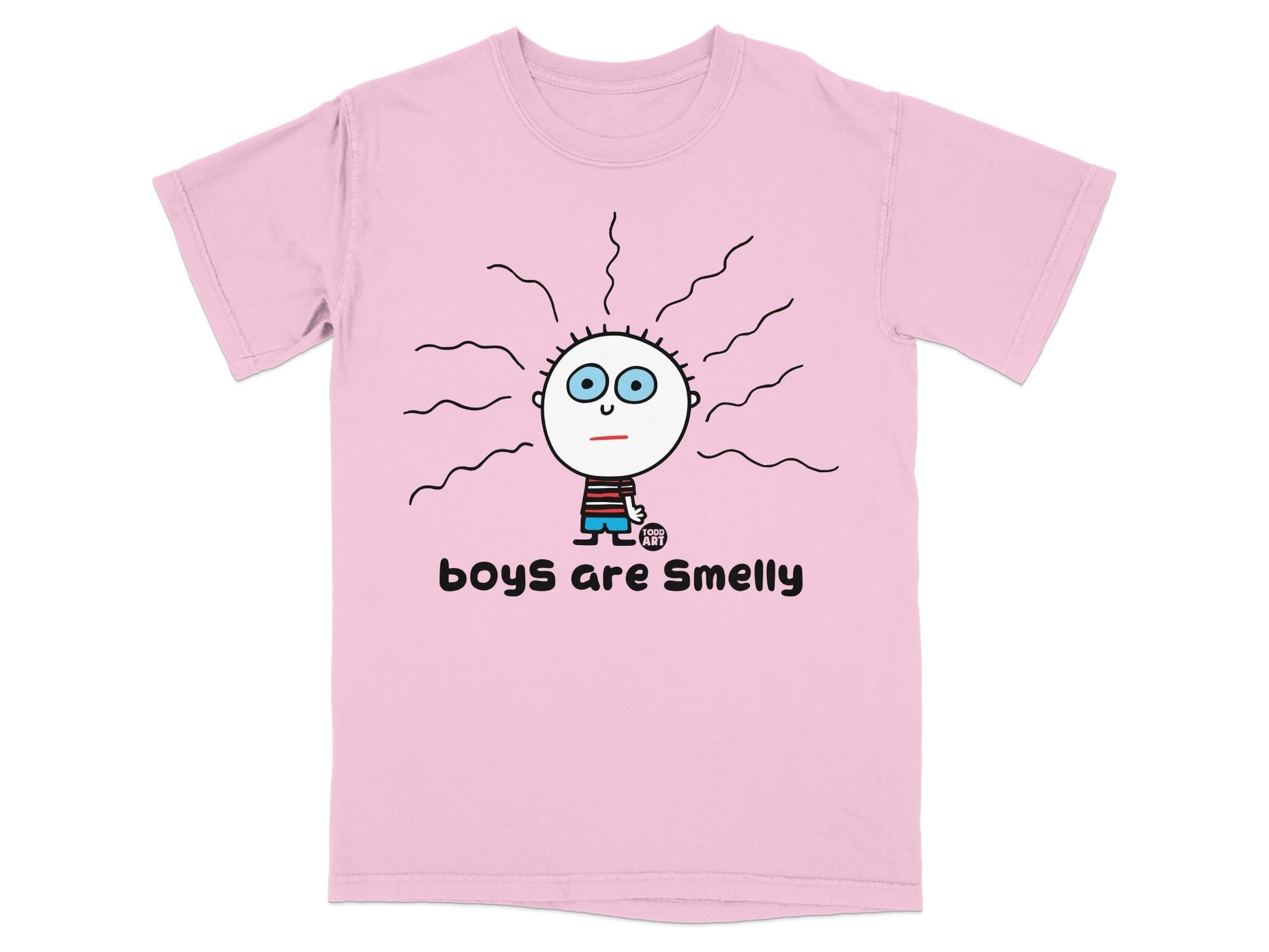 Boys Are Smelly Cartoon Graphic Tee Shirt Product