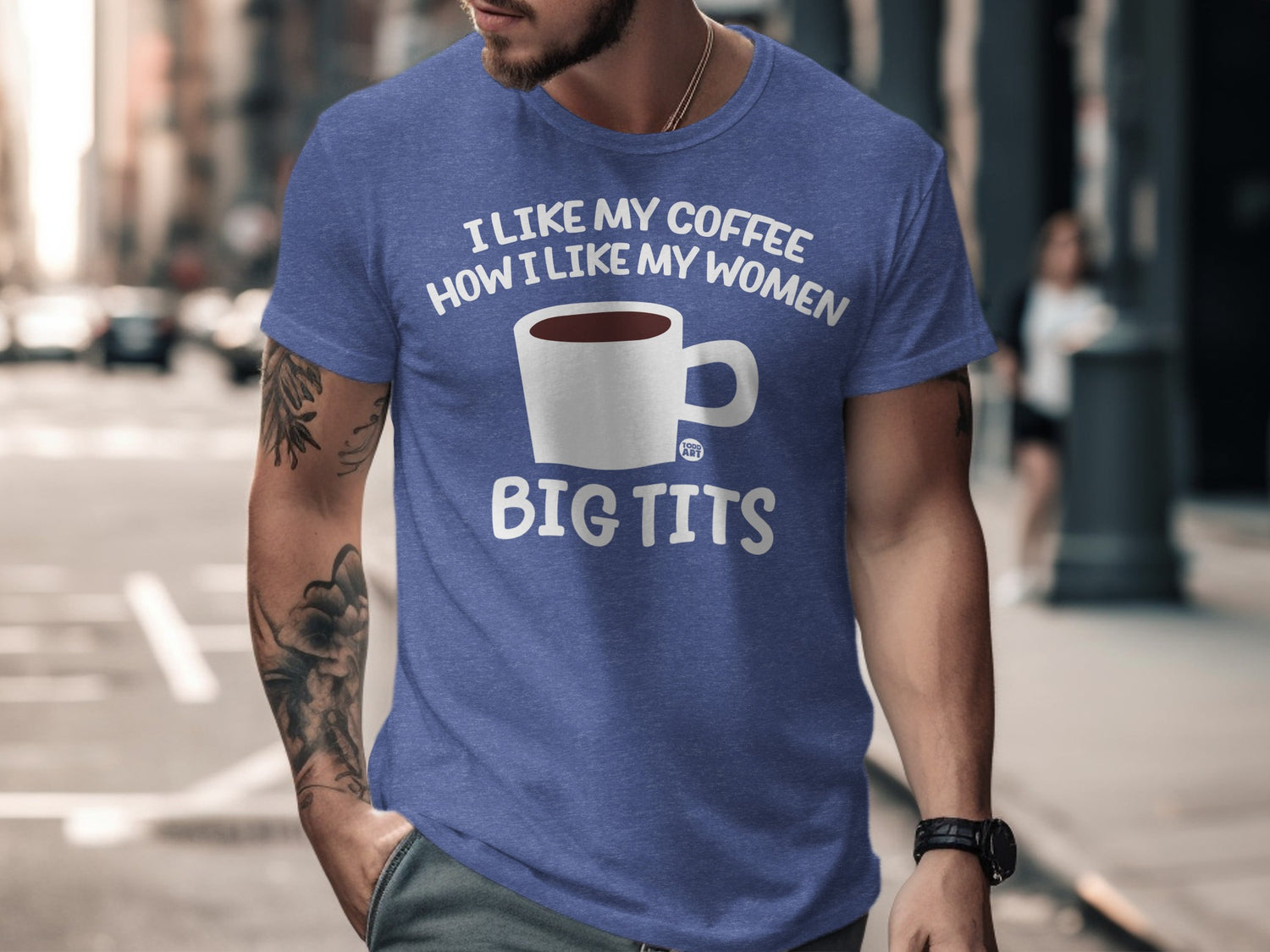 I Like My Coffee How Big Tits Graphic Printed T-shirt