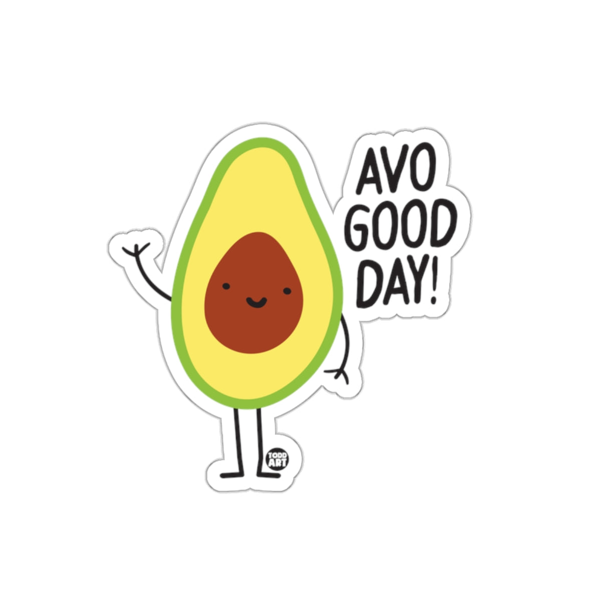 Avo Good Day Cute Avocado Character Sticker