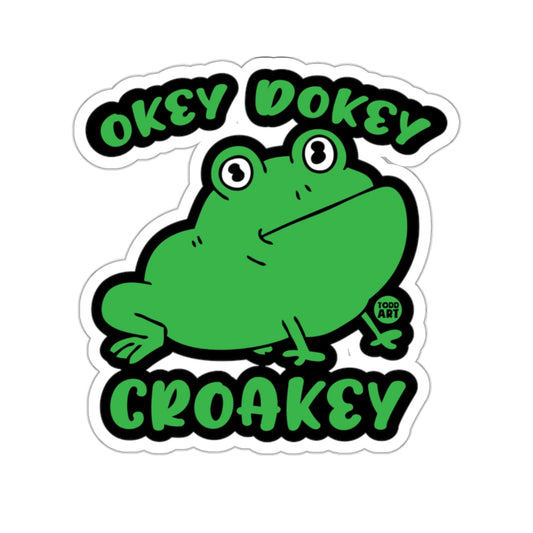 OKEY DOKEY CROAKEY green frog cute cartoon 
