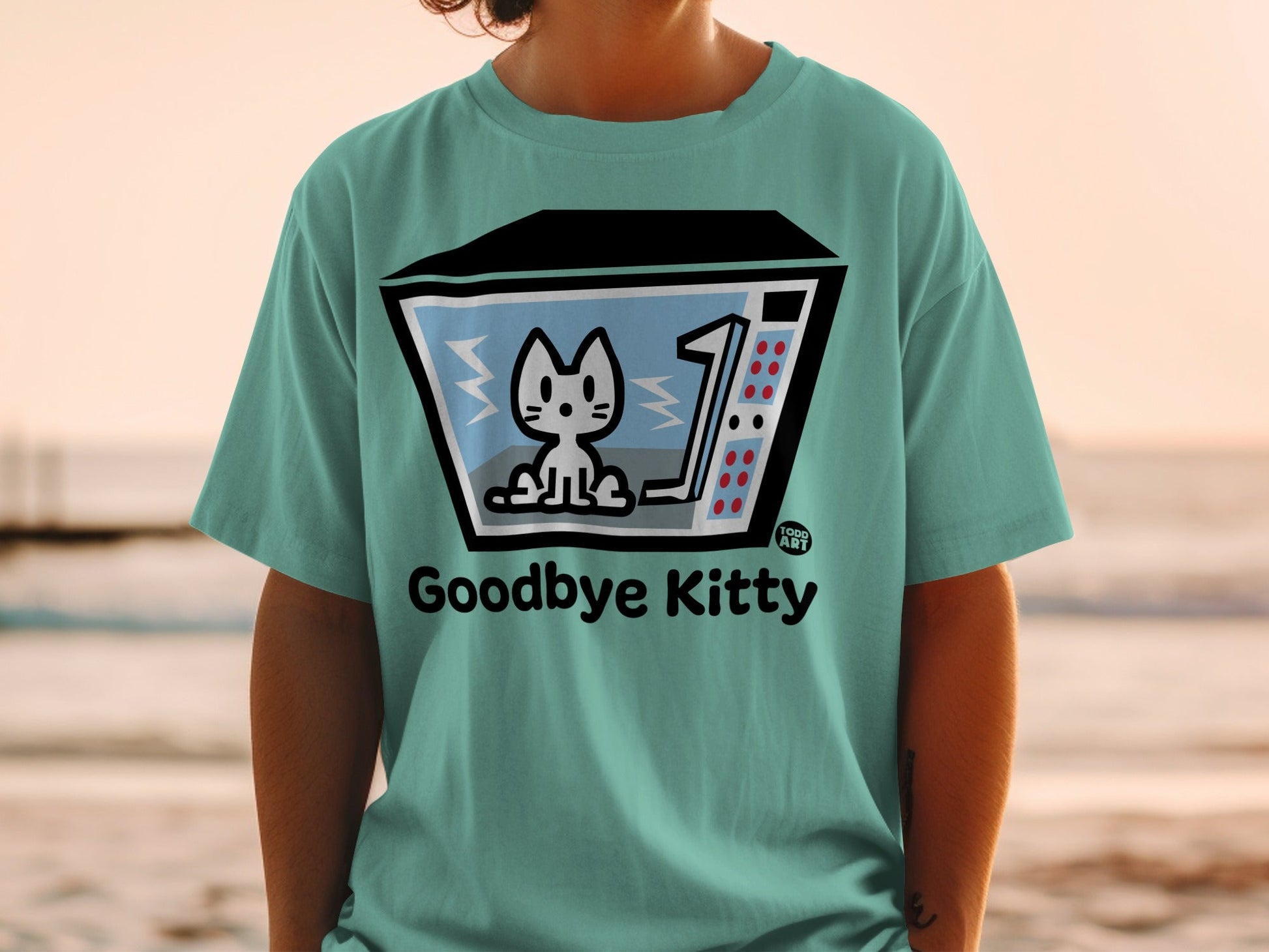 Goodbye Kitty Graphic Print Tee Shirt